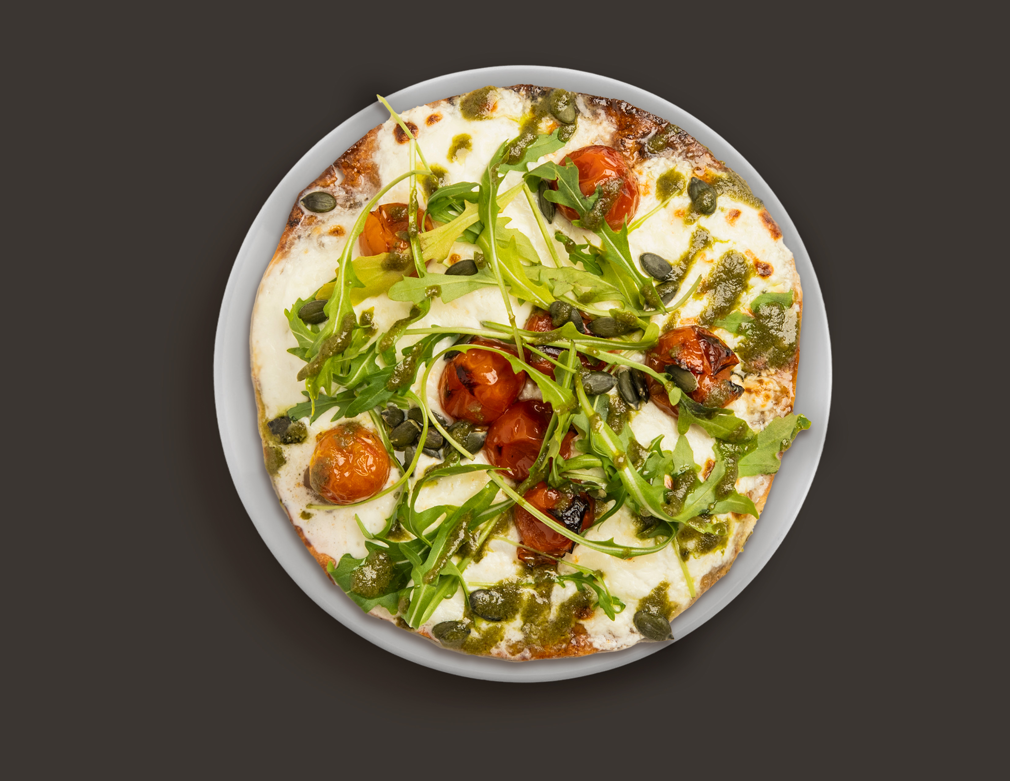 Pizza de yuca caprese